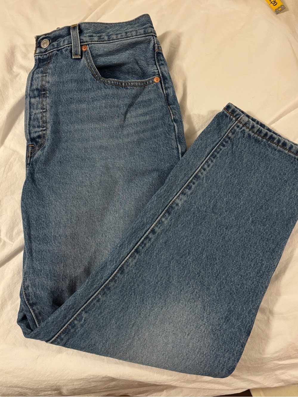Levi's 501 Straight Leg Jeans in Medium Blue Wash